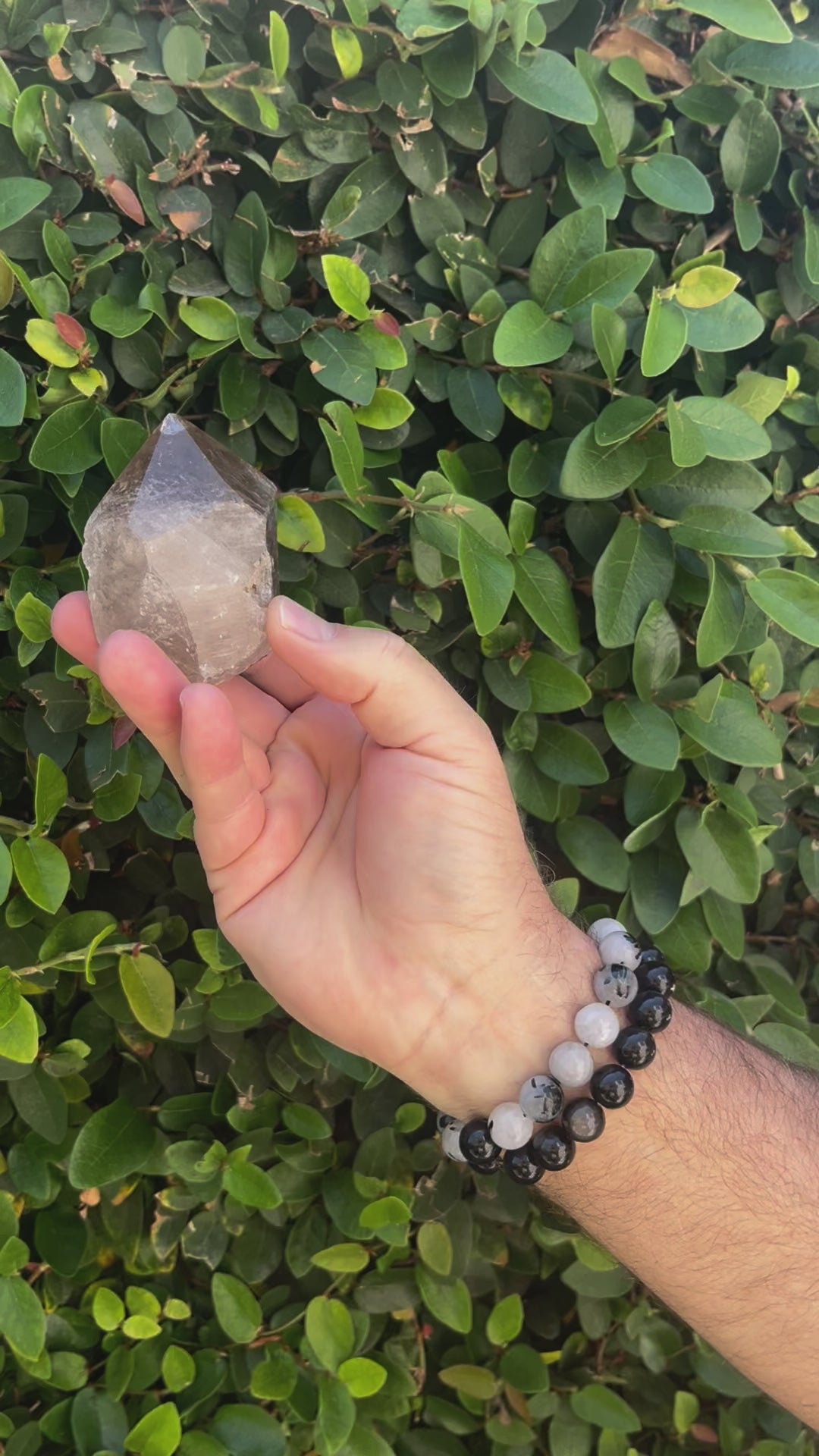 Smoky Quartz Crystal + Crystal Bracelet + Scented Candle | Root Chakra Grounding